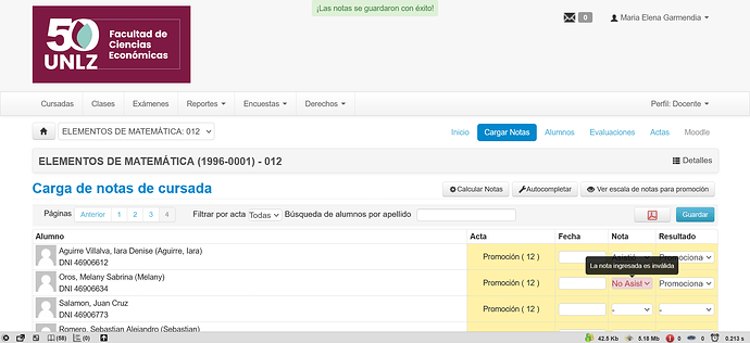 SIU Guaraní 3W-cargar notas-4-barra_dev true-funcionamiento correcto escalas