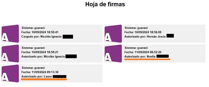 Hoja de firmas