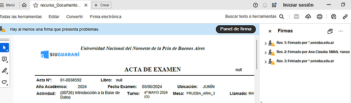acta firmada