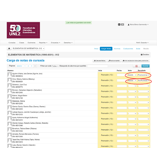 SIU Guaraní 3W-Cargar notas-3-nota y distintos resultados