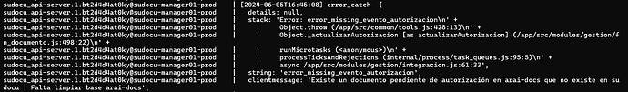 error en el log