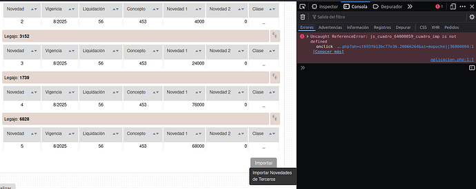 error_importacion de novedades